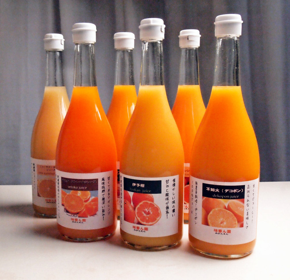 味香ん園(みかんえん)のストレートジュース 720ml×6本 果汁100%ジュース詰め合わせ 愛媛県 有機減農薬 柑橘類 みかん 伊予柑 デコポン スイートスプリング ポンカン せとか 清見オレンジ ニューサマーオレンジ ほか 無添加 快気祝い 病気見舞い