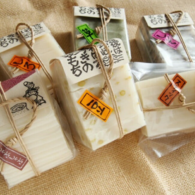 久比岐の杵つき餅/豪華ギフト(9パック)総量3,1キロ以上 美味さが違う 切り餅 昔ながらの粘りのある餅 国産減農薬こがねもち100%使用 白餅350g×4袋、豆もち350g、草餅350g、粟餅350g、玄米餅350g、しそ餅350g/各1個