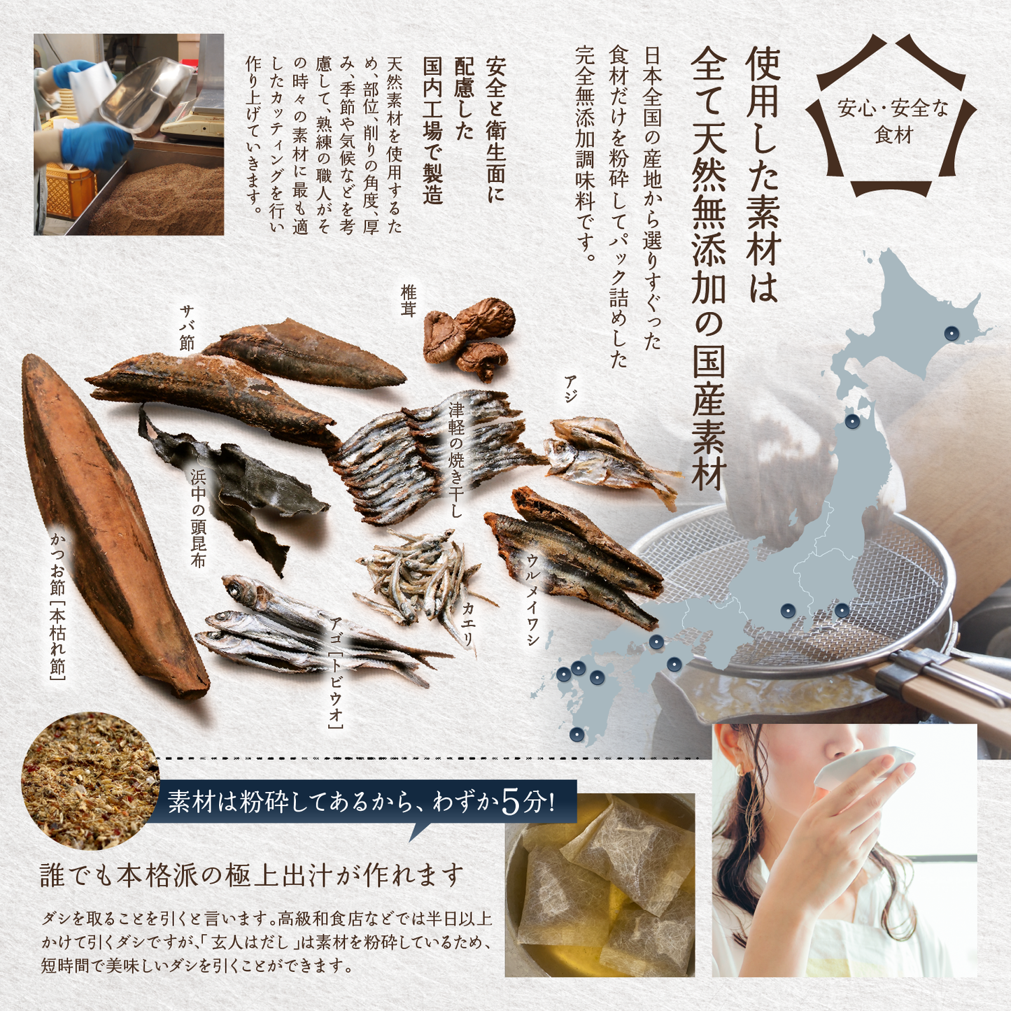 【極上だし３点セット】 無添加 だしパック 国産 天然だし 焼干し 本枯節入り だしソムリエ監修 鬼に金棒-おにかなシリーズ　「玄人はだし80g、かけるだし80g、だしソルト150g」