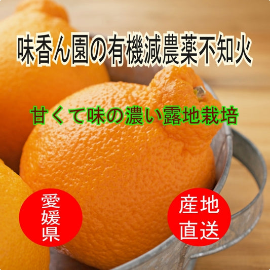 味香ん園の不知火(デコポン)5kg 有機減農薬 愛媛 産地直送 甘くて味の濃い みかんえん 皮はマーマレードやアロマバスにも!美味しいみかん デコポン