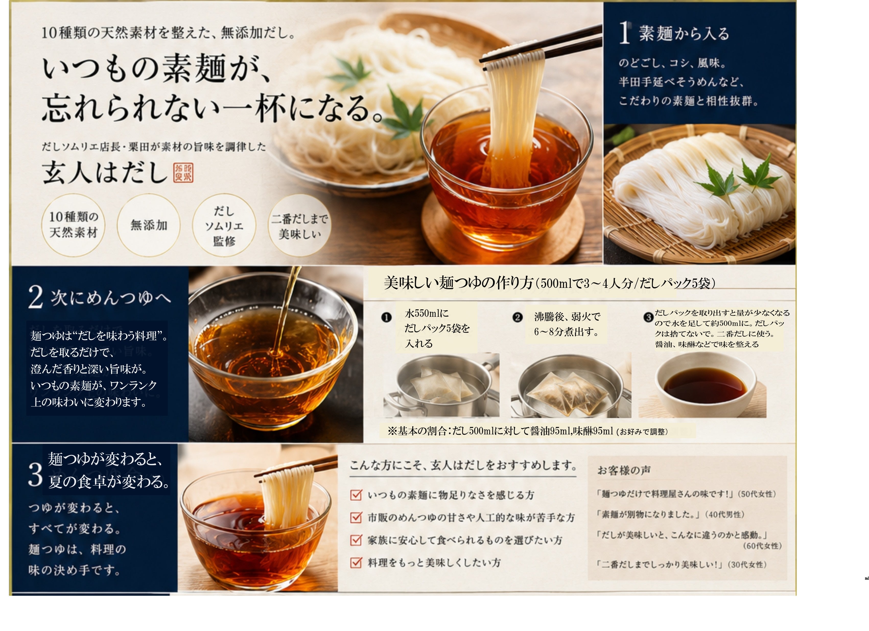 知る人ぞ知る半田手延べそうめん 天然だし「玄人はだし」詰め合わせ