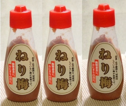 夏のミネラル補給 無添加  【自然栽培 南高梅の無添加ねり梅】120g×3本 天日塩だけで漬けたねり梅 チューブ入り 国産 塩分18％ 和歌山県産  南高梅 自然栽培南高梅  疲労回復 クエン酸  梅醤番茶 簡単