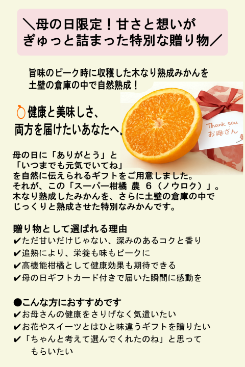初夏にたどり着く スーパー柑橘-農６（のうろく） 岩武果樹園の高機能みかん 期日指定・数量限定 お早めにどうぞ